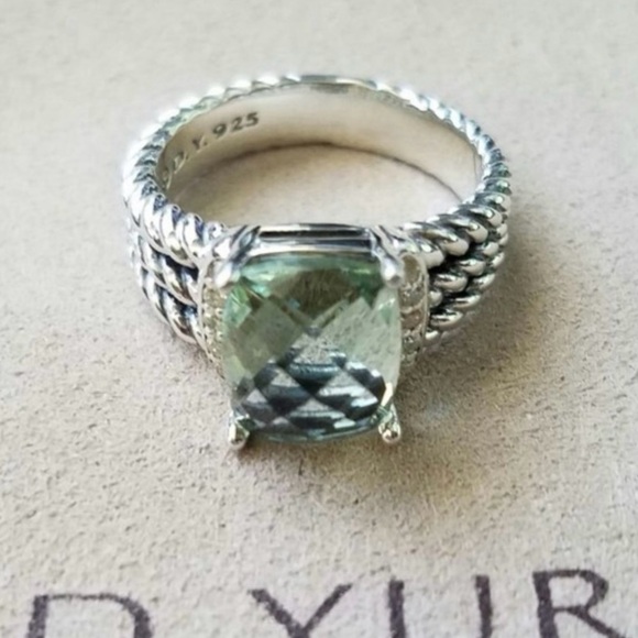 David Yurman Petite Wheaton Prasiolite & Diamond Ring - Picture 3 of 13